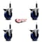 Service Caster 5'' Solid Poly Swivel 1'' Expanding Stem Caster Set with Brake, 4PK SCC-EX20S514-SPUS-PLB-1-4 - alternate 3